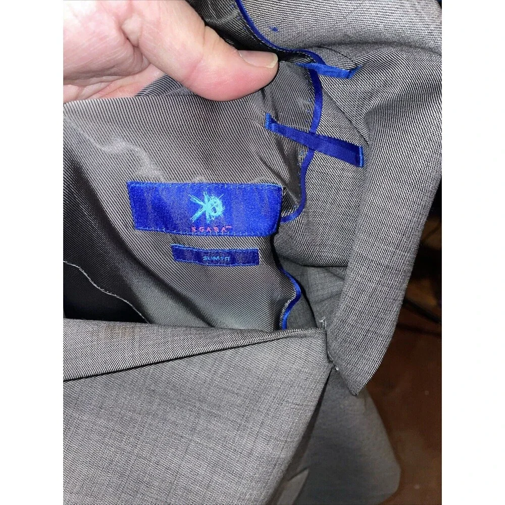 Egara Men’s Suit Blazer Size 48R Gray Business Formal Wedding City